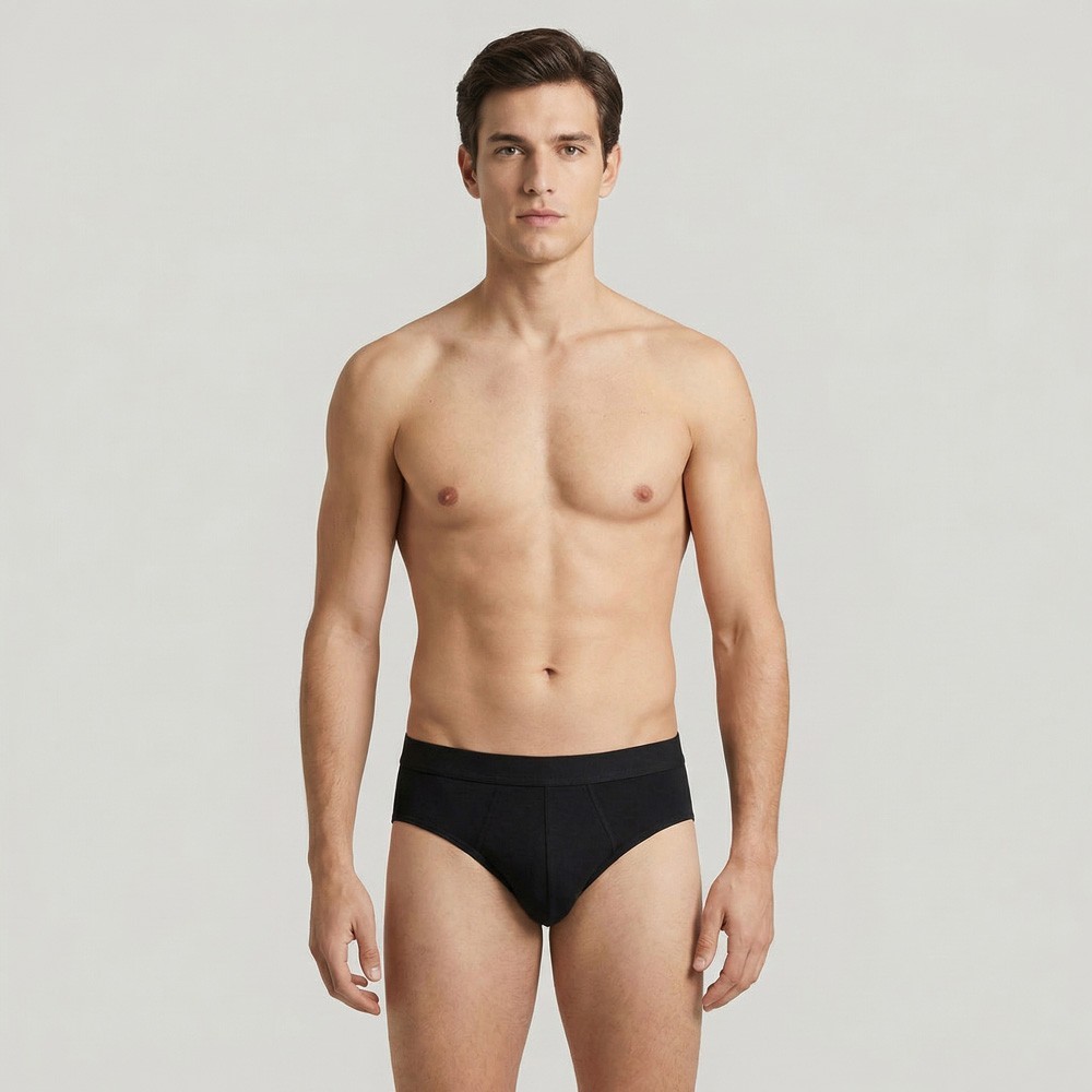 Slip negro de algodón | Ropa interior profesional para empresas B2B