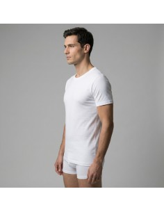 Camiseta interior manga corta, algodón, blanca 2