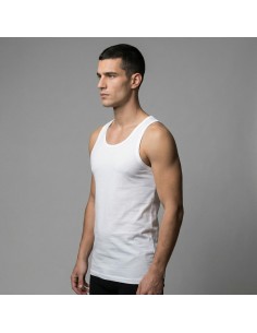 Camiseta interior de tirantes, algodón, blanca