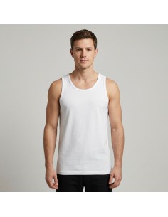 Camiseta interior de tirantes, algodón, blanca 2