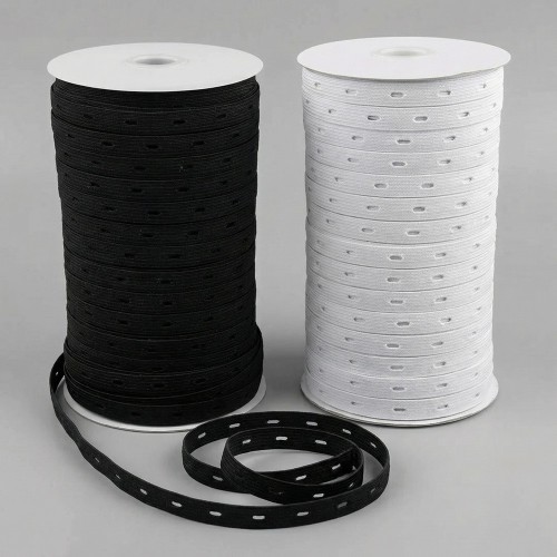 Goma elástica con ojales en bobina | Suministro textil profesional B2B